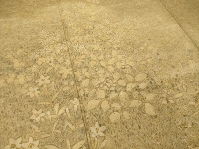 平和屋着物●訪問着 紬地 草花文 ロング丈 正絹 逸品 AABK1872ck