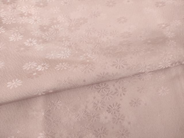 平和屋着物●上質な色無地 小花地紋 薄柿色 正絹 逸品 AABK1888ck