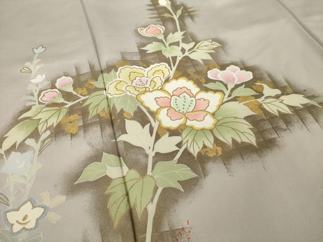 平和屋着物●訪問着 草花文 正絹 逸品 AABK1891ck