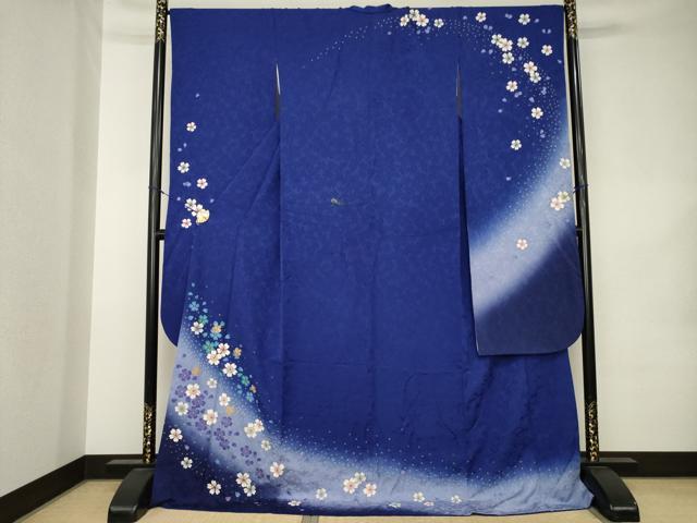 平和屋着物●豪華振袖 駒刺繍 絞り 舞桜 暈し染め 金糸 やまと誂製 ロング丈 正絹 逸品 AABK1894ck