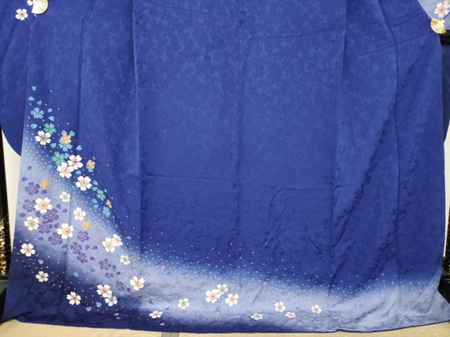 平和屋着物●豪華振袖 駒刺繍 絞り 舞桜 暈し染め 金糸 やまと誂製 ロング丈 正絹 逸品 AABK1894ck
