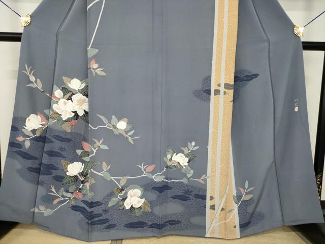 平和屋着物●本加賀友禅作家 木村州宏 訪問着 枝花文 正絹 逸品 AABK1907ck