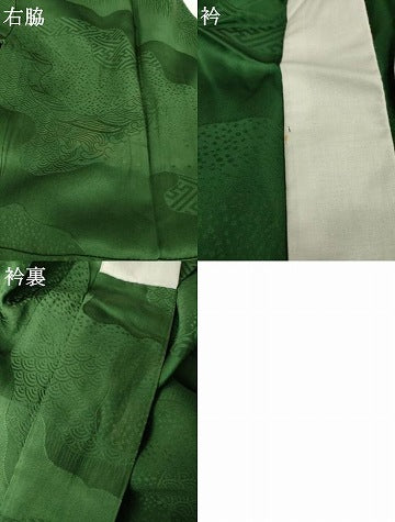 平和屋着物●長襦袢 無双仕立て 道長地紋 柳煤竹色 正絹 逸品 AABK1913ck