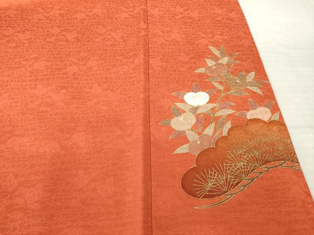 平和屋着物●豪華振袖 駒刺繍 蔓帯花文 黒地 金彩 正絹 逸品 AABK1918ck