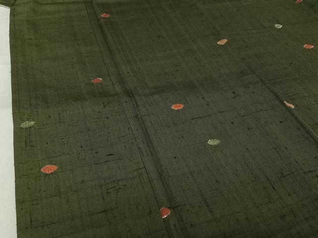平和屋着物▽生紬 単衣 絞り 丸文 正絹 逸品 AABK1926jh