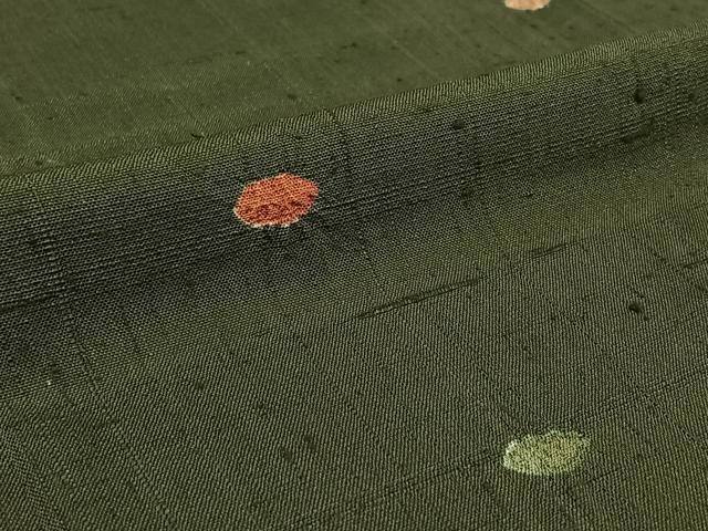 平和屋着物▽生紬 単衣 絞り 丸文 正絹 逸品 AABK1926jh