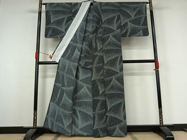 平和屋着物▽小紋 単衣 松 洗える着物 AABK1927jh