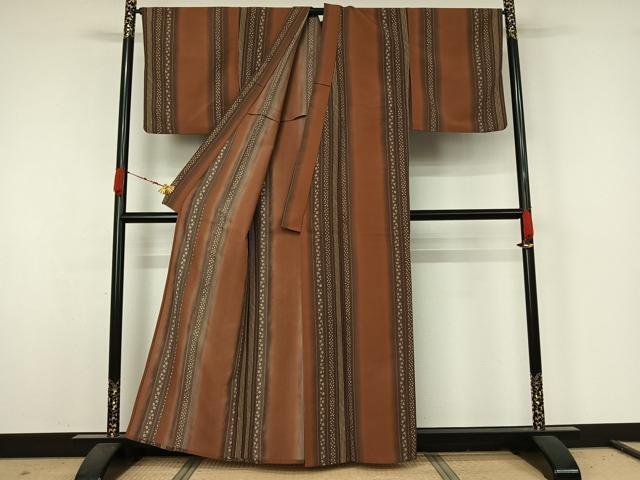 平和屋着物▽小紋 単衣 箔散らし花間道 暈し染め 洗える着物 AABK1933jh