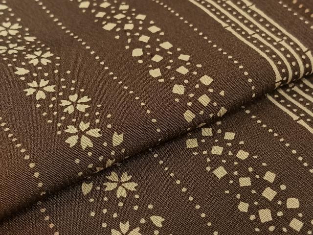平和屋着物▽小紋 単衣 箔散らし花間道 暈し染め 洗える着物 AABK1933jh