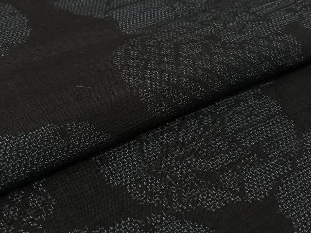 平和屋着物▽上質な紬 単衣 雪輪花文 正絹 逸品 AABK1934jh