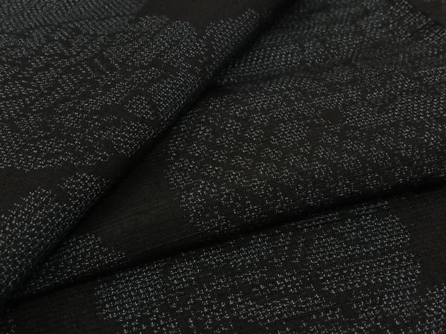 平和屋着物▽上質な紬 単衣 雪輪花文 正絹 逸品 AABK1934jh