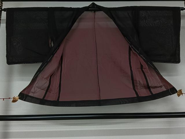 平和屋着物▽羽織 スリーシーズン 春夏秋 塵除け 草葉文 正絹 逸品 未使用 AABK1955jh