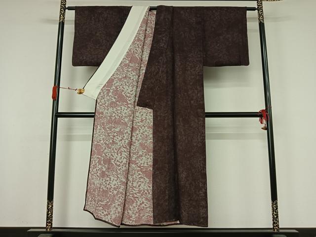 平和屋着物▽上質な小紋 無双 紗袷 紗×紗 型染め 風景流水花文 正絹 逸品 AABK1993jh
