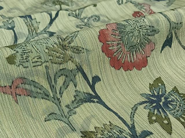 平和屋着物▽小紋 単衣 更紗花文 未使用 AABK1999jh