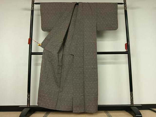 平和屋着物▽小紋 単衣 幾何学文様 AABK2025jh