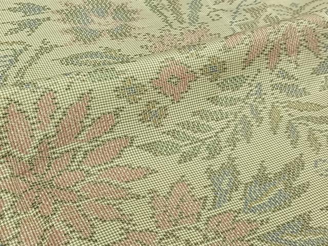 平和屋着物▽本場大島紬 単衣 7マルキ 草花文 正絹 逸品 AABK2034jh