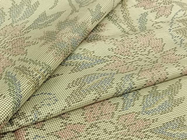 平和屋着物▽本場大島紬 単衣 7マルキ 草花文 正絹 逸品 AABK2034jh