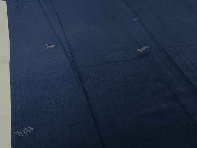 平和屋着物▽上質な小紋 単衣 寿光織 鳥獣文 金糸 正絹 逸品 AABK2036jh