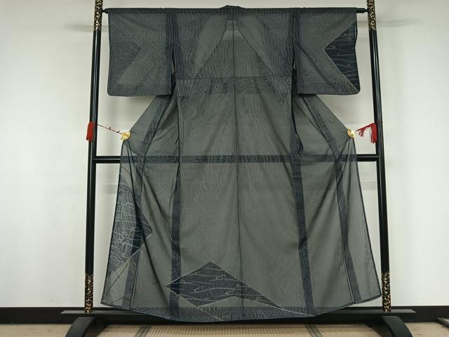 平和屋着物▽訪問着 無双 紗袷 紗×紗 立波文 金彩 正絹 逸品 AABK2051jh