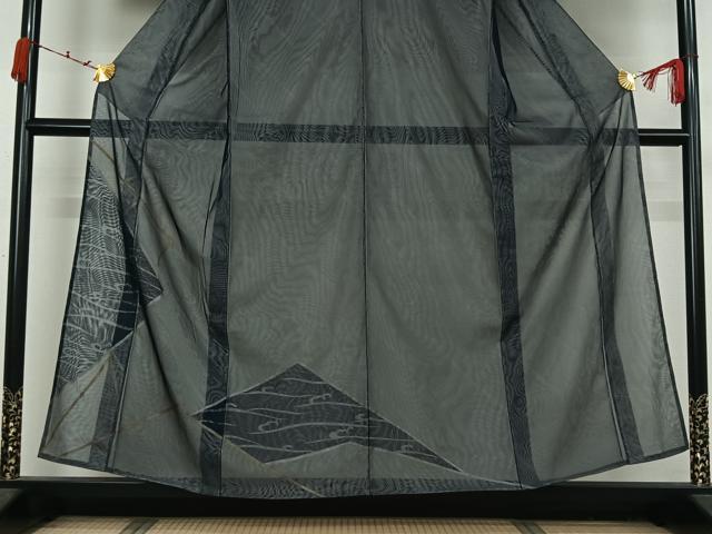 平和屋着物▽訪問着 無双 紗袷 紗×紗 立波文 金彩 正絹 逸品 AABK2051jh