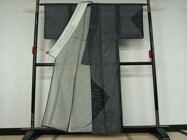平和屋着物▽訪問着 無双 紗袷 紗×紗 立波文 金彩 正絹 逸品 AABK2051jh
