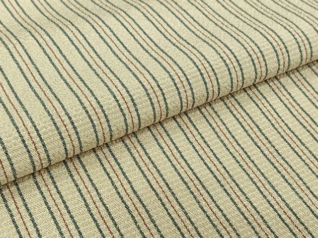 平和屋着物▽本塩沢 単衣 縞 正絹 逸品 AABK2058jh