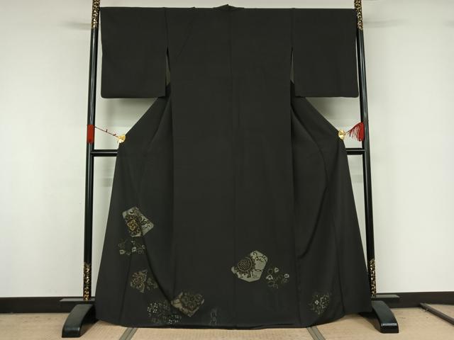 平和屋着物▽色留訪問着 単衣 駒刺繍 正倉院花文 金彩 正絹 逸品 AABK2059jh