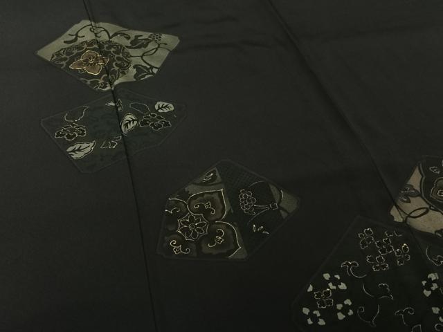 平和屋着物▽色留訪問着 単衣 駒刺繍 正倉院花文 金彩 正絹 逸品 AABK2059jh