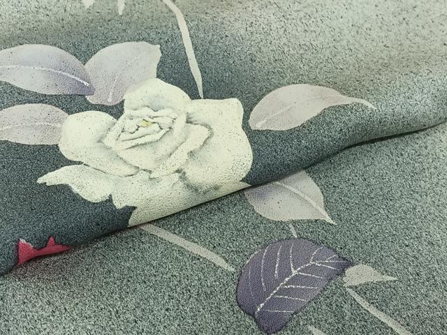 平和屋着物▽訪問着 単衣 草花文 暈し染め 正絹 逸品 AABK2075jh