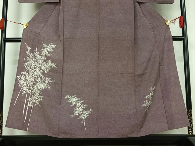 平和屋着物▽訪問着 江戸小紋 単衣 笹竹文 鮫小紋柄 正絹 逸品 AABK2077jh