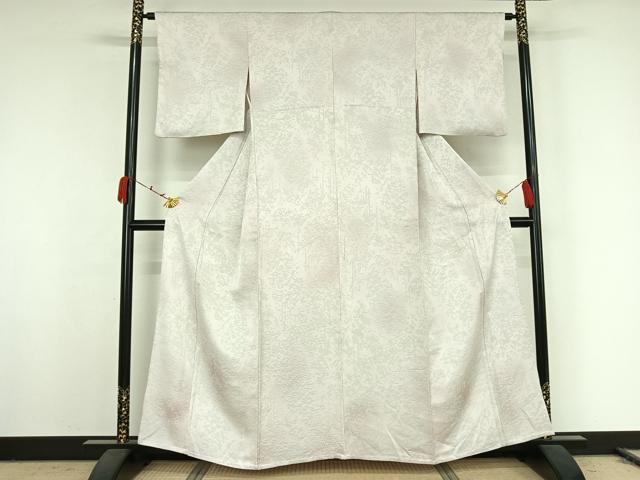 平和屋着物▽上質な小紋 単衣 霞文 正絹 逸品 AABK2078jh