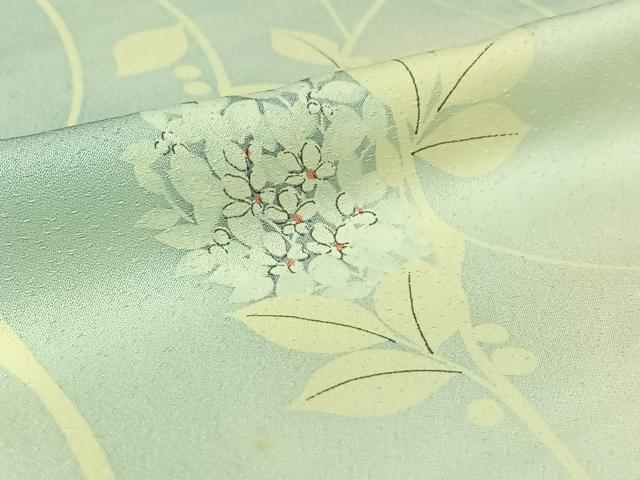 平和屋着物▽上質な小紋 単衣 草花文 暈し染め 正絹 逸品 AABK2079jh