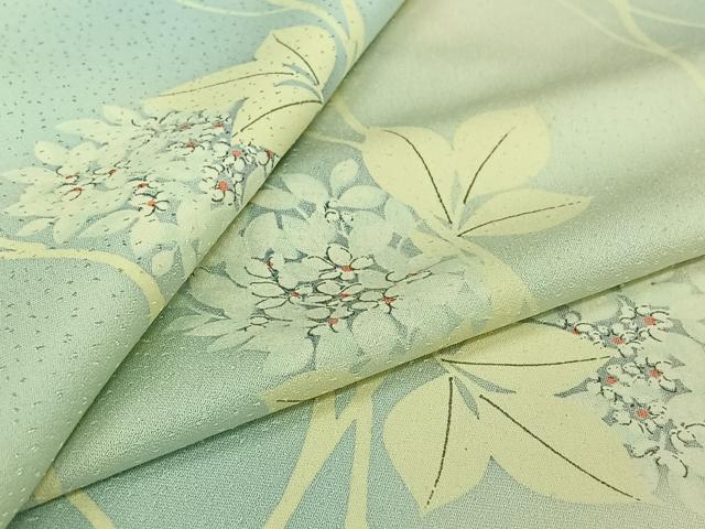 平和屋着物▽上質な小紋 単衣 草花文 暈し染め 正絹 逸品 AABK2079jh