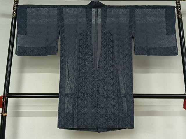 平和屋着物▽道中着 スリーシーズン 春夏秋 塵除け 草花文 ロング丈 正絹 逸品 AABK2085jh