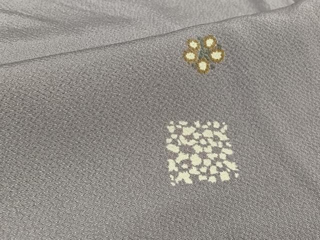 平和屋着物▽上質な小紋 単衣 舞花文 正絹 逸品 AABK2093jh