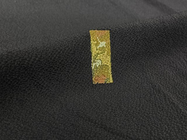 平和屋着物▽上質な小紋 単衣 短冊花文 金彩 鬼しぼ縮緬 正絹 逸品 AABK2095jh