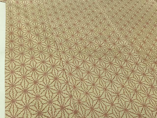 平和屋着物▽上質な紬 単衣 麻の葉文様 正絹 逸品 AABK2115jh