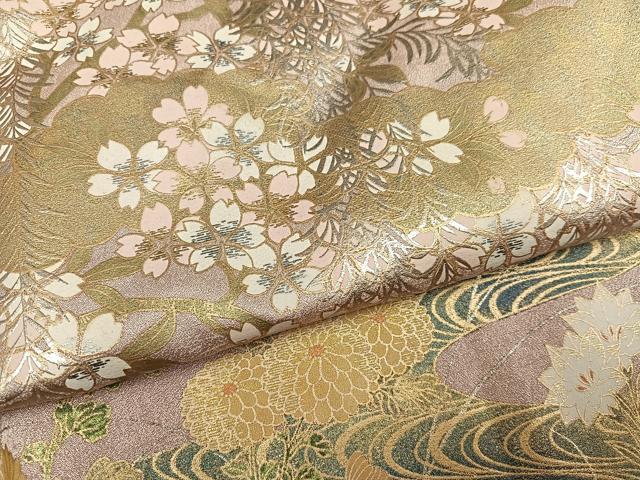 平和屋着物●豪華色留袖 草花文 暈し染め 金銀彩 正絹 逸品 AABK2128ph