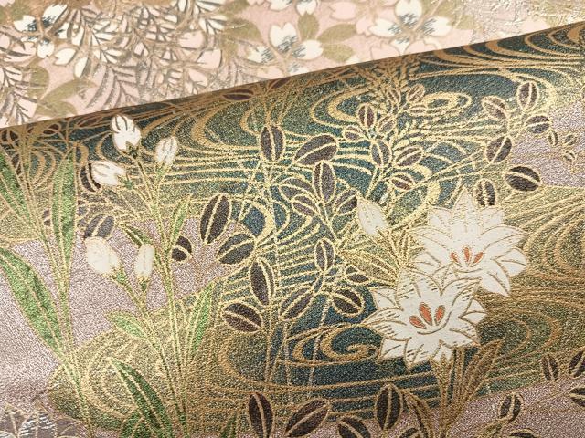 平和屋着物●豪華色留袖 草花文 暈し染め 金銀彩 正絹 逸品 AABK2128ph