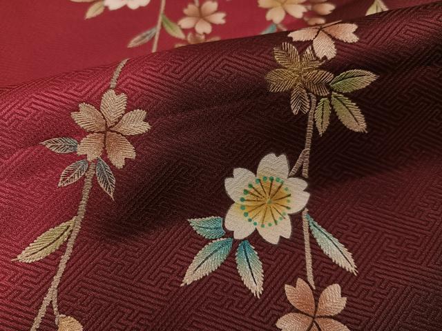平和屋着物●小振袖 二尺袖 桜 暈し染め 金彩 洗える着物 AABK2132ph
