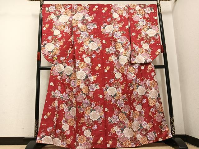 平和屋着物●小振袖 二尺袖 花尽くし 金彩 洗える着物 AABK2133ph