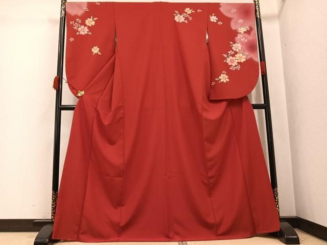 平和屋着物●小振袖 二尺袖 舞花文 暈し染め 洗える着物 AABK2140ph