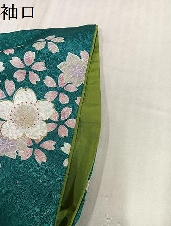 平和屋着物●小振袖 二尺袖 舞桜文 金彩 洗える着物 AABK2142ph