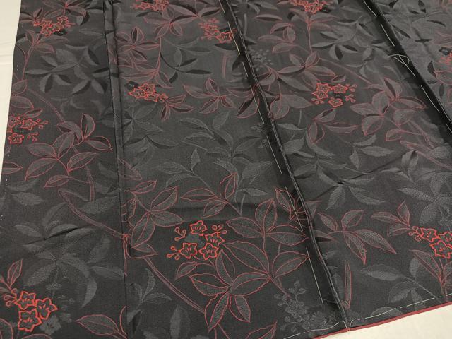 平和屋着物●上質な小紋 地紋起こし 草花文 正絹 逸品 未使用 AABK2147ph