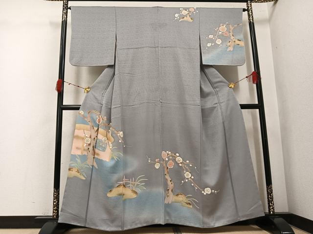 平和屋着物●訪問着 枝梅文 暈し染め 金彩 正絹 逸品 AABK2157ph