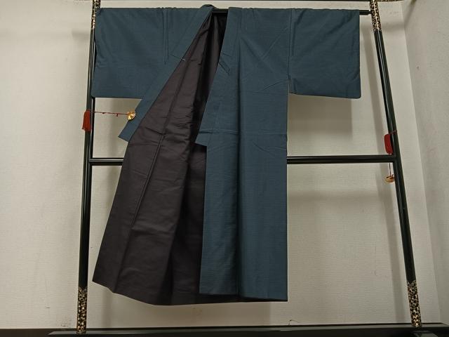 平和屋着物●男性 本場大島紬 アンサンブル 80亀甲 総詰め 正絹 逸品 AABK2159ph