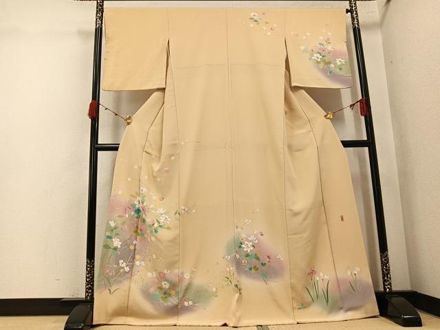 平和屋着物●訪問着 作家物 枝花文 暈し染め 金彩 正絹 逸品 AABK2163ph