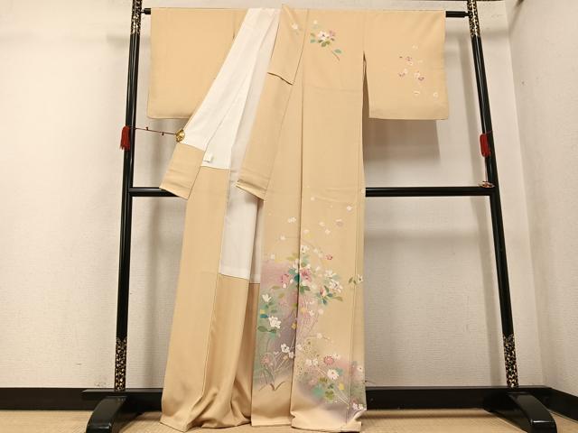 平和屋着物●訪問着 作家物 枝花文 暈し染め 金彩 正絹 逸品 AABK2163ph