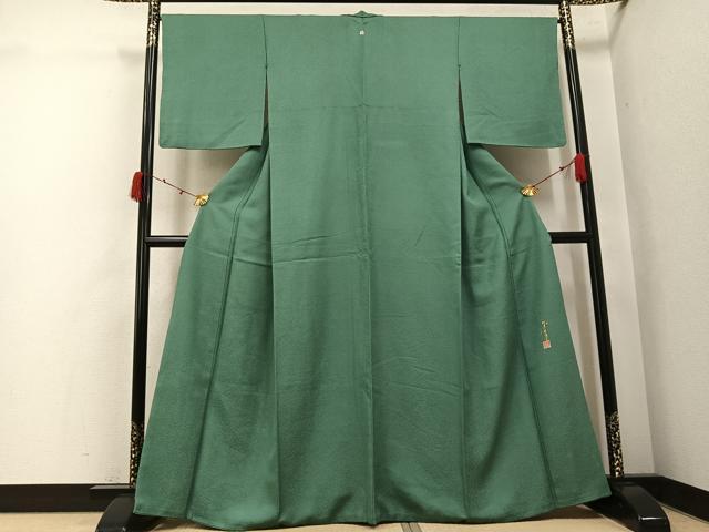 平和屋着物●本草木染作家 圓啓 江戸小紋 極小鮫小紋柄 正絹 逸品 AABK2164ph
