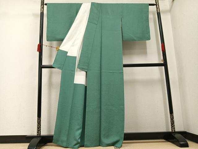 平和屋着物●本草木染作家 圓啓 江戸小紋 極小鮫小紋柄 正絹 逸品 AABK2164ph